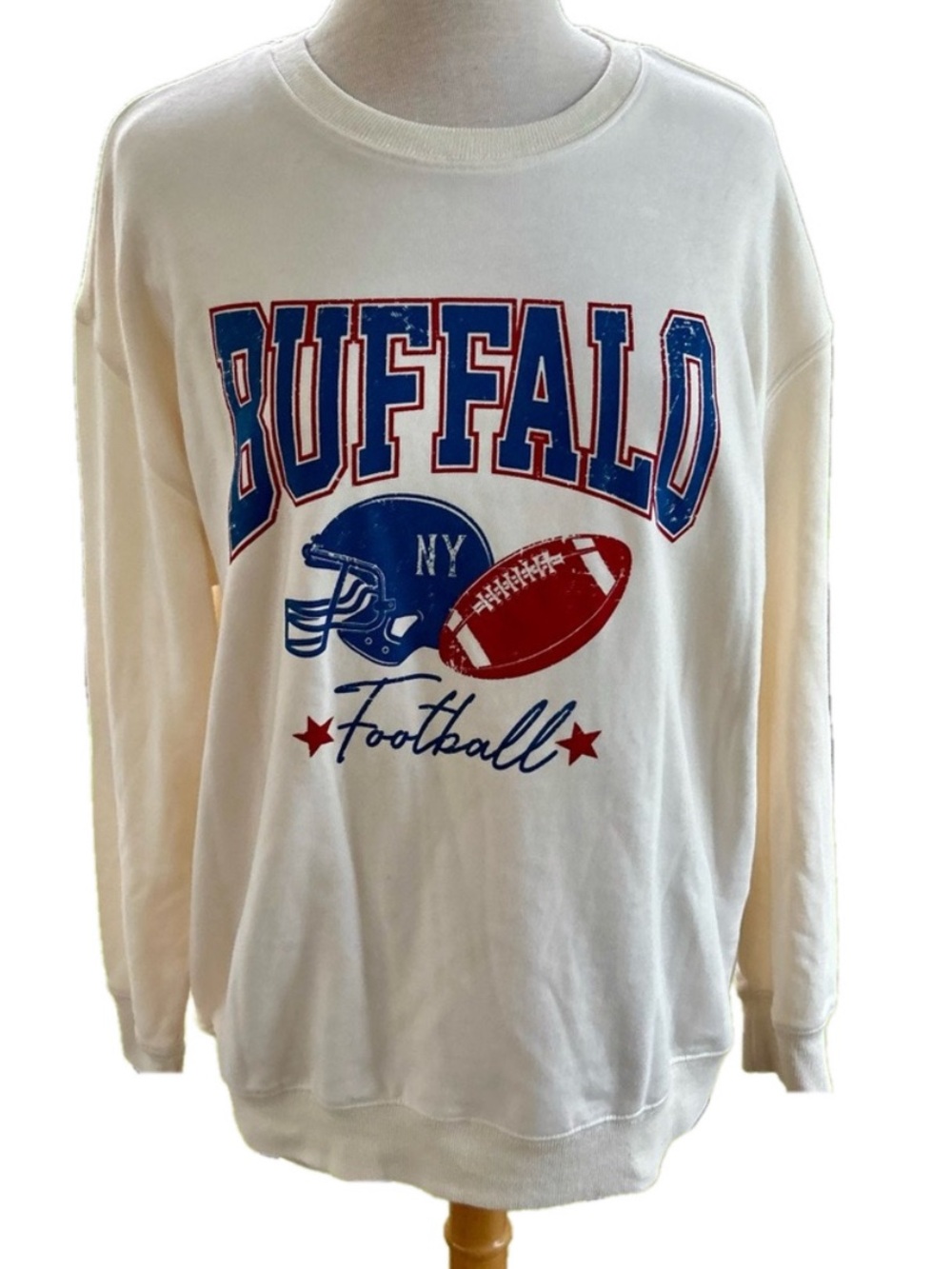 Buffalo NY Football Retro Crewneck Sweatshirt Size Large